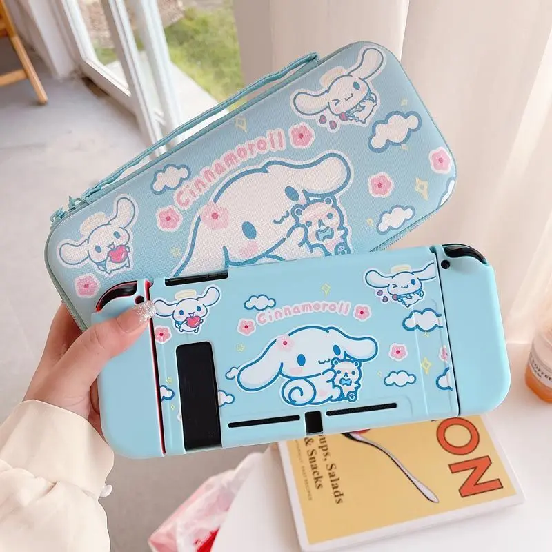 

INS Nintendo Switch Protective Case OLED/NS Storage Bag Kawaii Sanrioed Cinnamoroll Anime Cute Comfortable Soft Shell Gift Girl