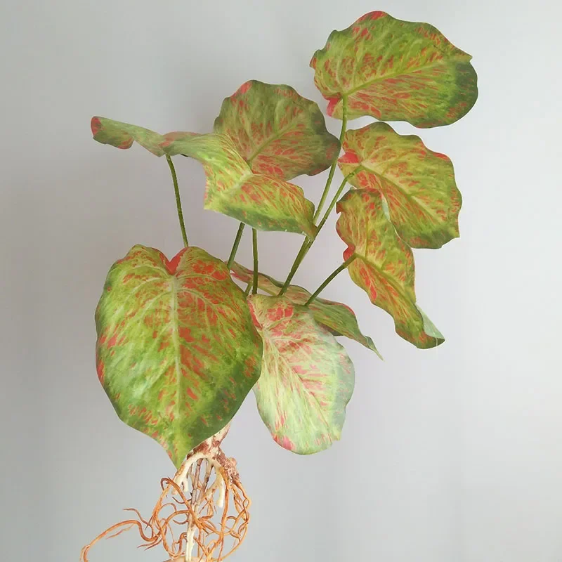 32 "große Gefälschte Pflanzen Tropical Monstera Künstliche Palme Kunststoff Blatt Wasser Anlage für Büro Schreibtisch Home Garten Grün decor – Detail 18