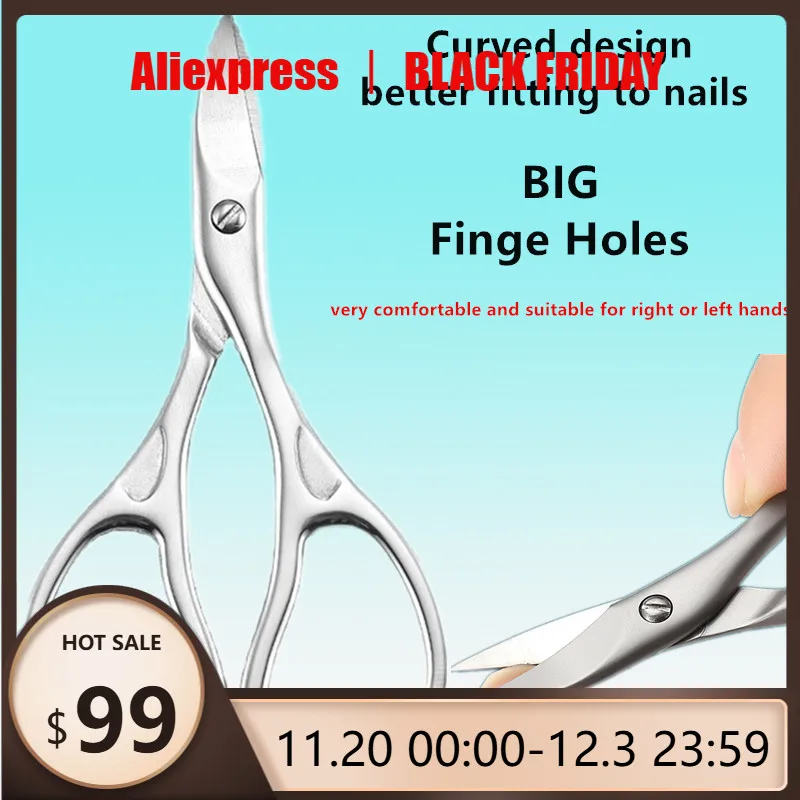 

1Pcs Multi-purpose Curved Blade Manicure Professional Nail Cutter Scissors Eyebrows Eyelash Pedicure Fingernail Toenail Clipper