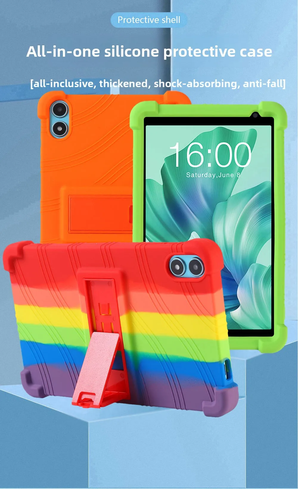 Silikonhülle für Teclast P85T 8 Zoll Tablet, stoßfeste Schutzhülle mit Ständer, TPU-Ganzkörper-Schutzhülle – Detail 1