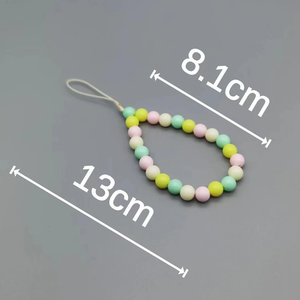 Original Design Colorful Bead Cute Girl Phone Charms Vibrant Short Kawaii Phone Strap for Airpods Bag Camera Pendant Keycord