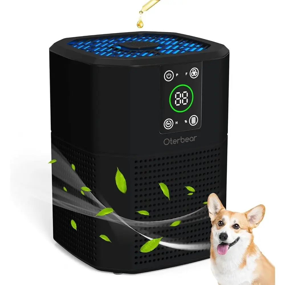 

Очиститель воздуха для помещений с фильтром H13 True HEPA, режимом сна, функцией ароматизации, подсветкой, удаляет пыль, дым, пыльцу, запахи