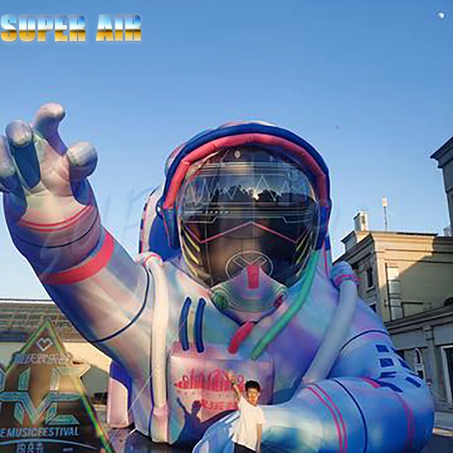 Giant lighting air outdoor inflatable cosmonaut model with led lighting for decoration