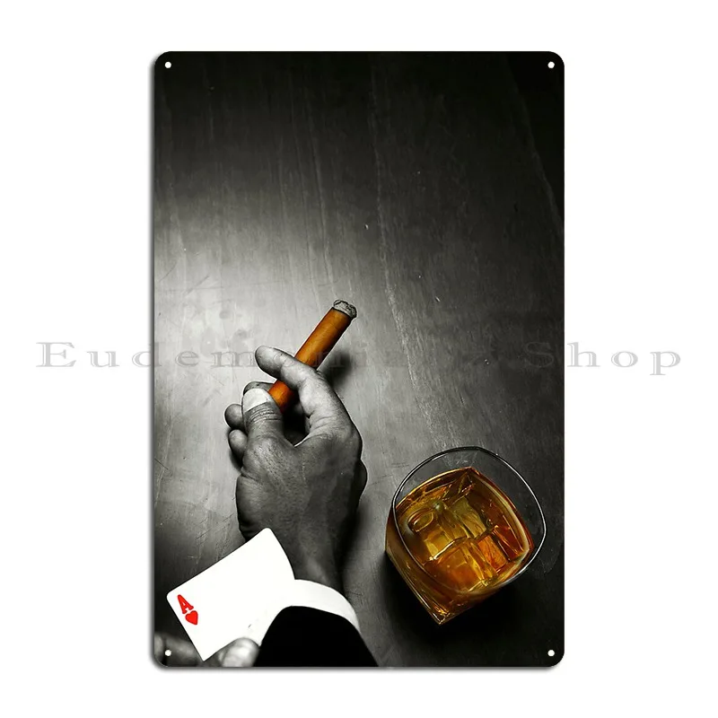 Poker Noir Metal Sign Poster Garage Wall Decor Printed Living Room Pub Tin Sign Poster