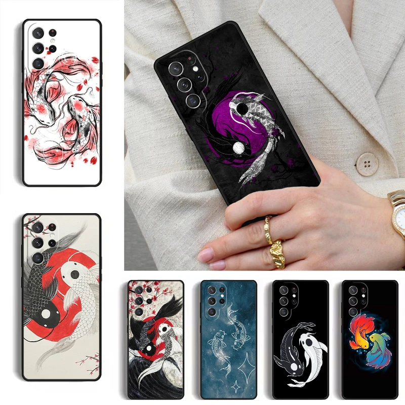 Yin Yang Koi Phone Case for Samsung Galaxy S26 S25 Ultra S24 S23 S22 S21 Plus Note 10 Bumper Cover