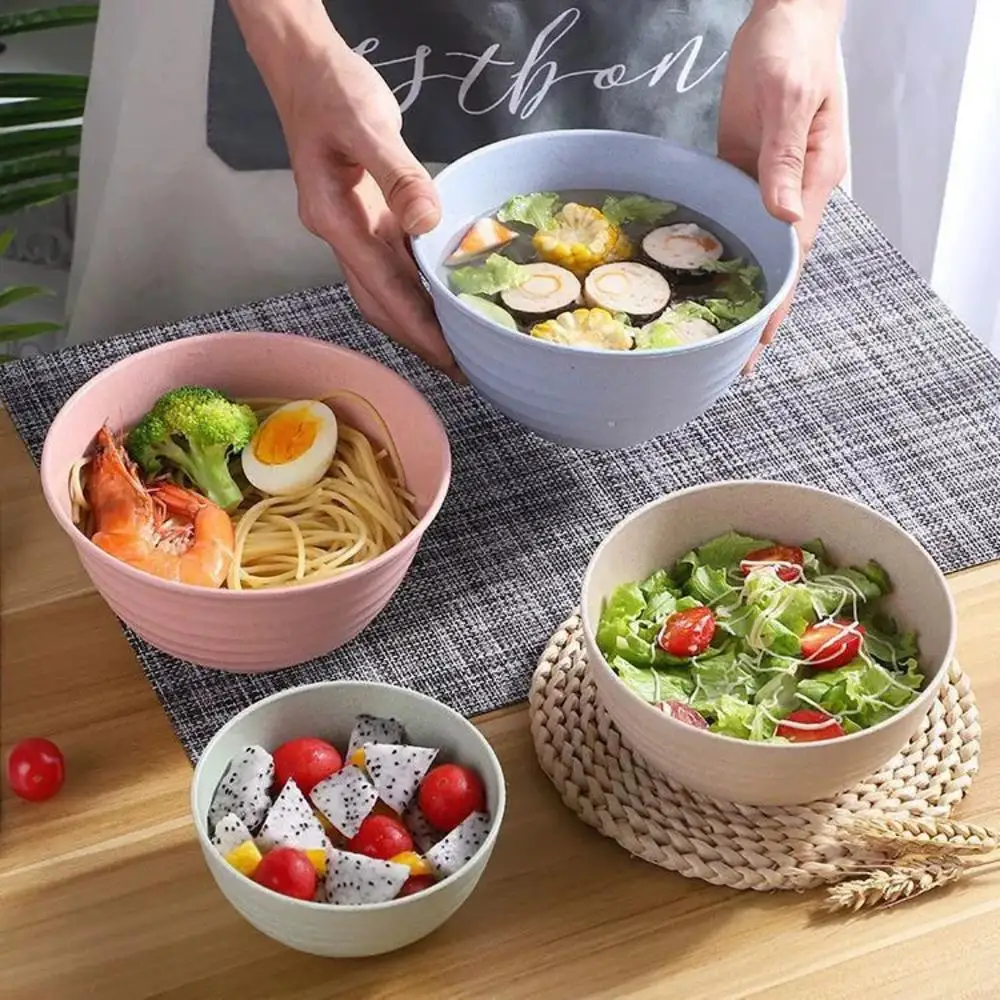 Wheat straw bowlplastic bowlstudent rice bowlhousehold instant noodle bowlcreative noodle bowlset soup bowl