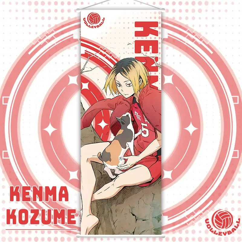 

Haijiu! ! Kozume Kenma TobioKageyama ShoyoHinata Anime New Hanging Mural Poster 25*70cm Scroll Silk Decoration Peripheral Gift