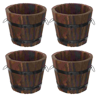 4 Pcs Succulent Flower Pot Wood Planter Vegetable Planting Container Gardening Accessories Pots Hydroponic Nursery Planters