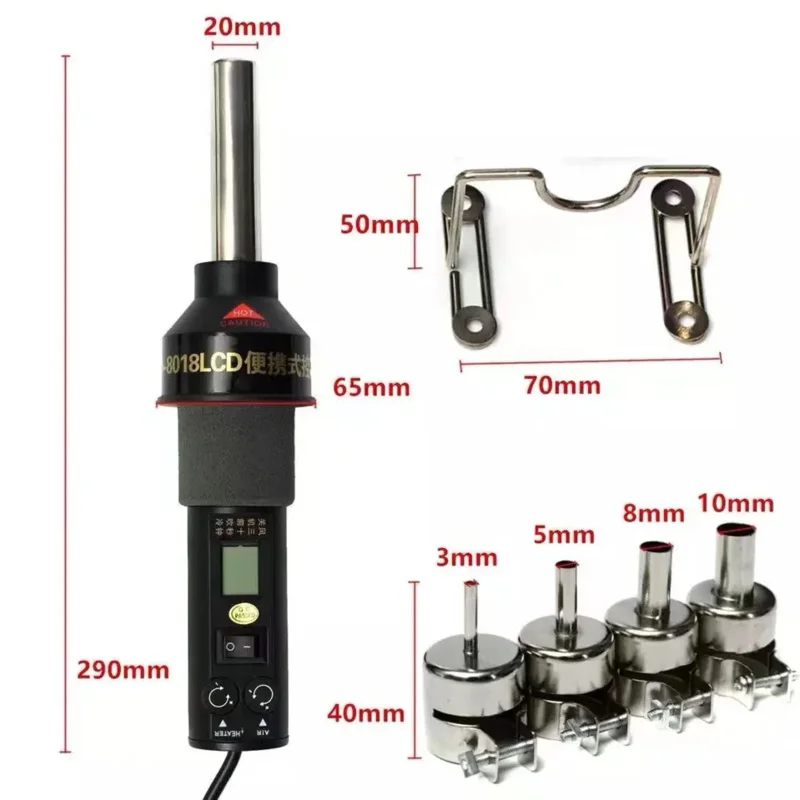 110V 220V 450W GL8018LCD Portable Temperature Control Hot Air Gun Adjustable Temperature Digital Display Handheld 850