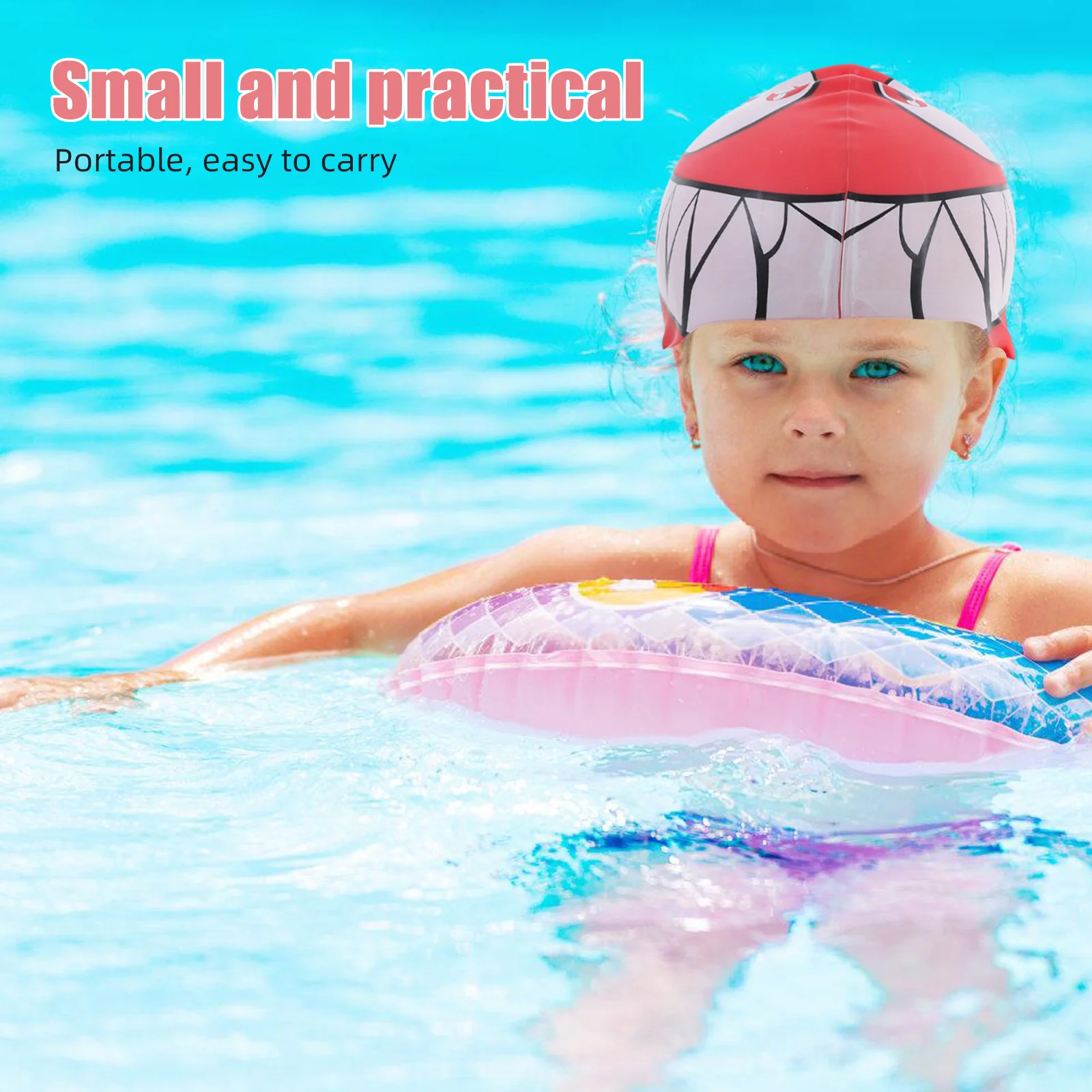 قبعة سباحة من السيليكون على شكل سمكة كرتونية مقاومة للماء وخفيفة الوزن ومرنة للسباحة #6