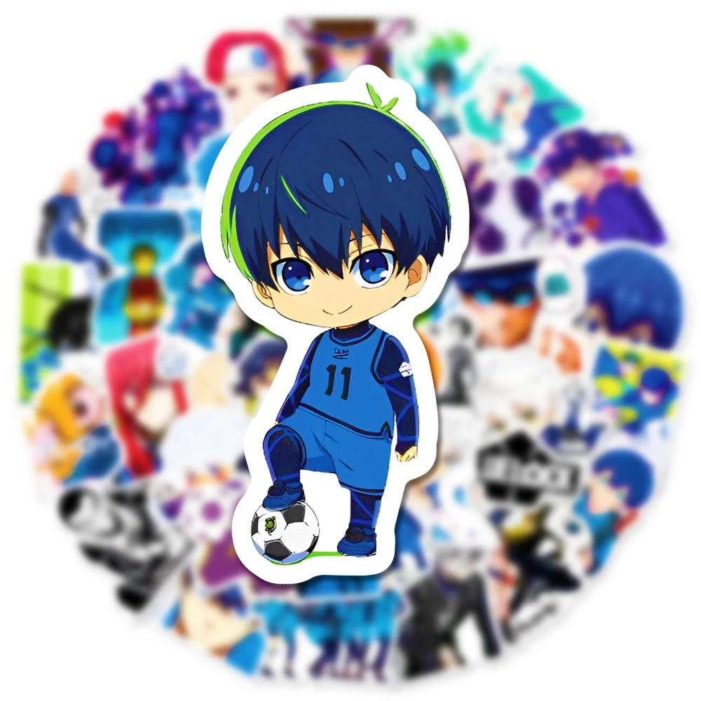 10/30/50pcs Cool Football Anime Blue Lock Stickers Cartoon Isagi Yoichi Graffiti Sticker Phone Diary Luggage Decal for Kids Toy