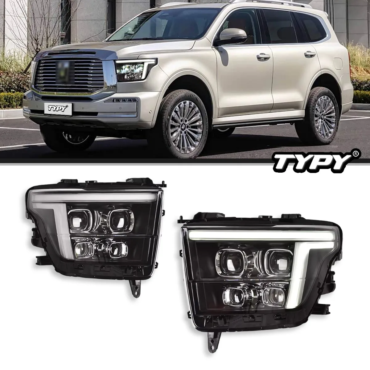 

Автомобильные фары TYPY для Tank500, фары 2022-2026, светодиодные фары для проектора, дневные ходовые огни, автомобильные аксессуары