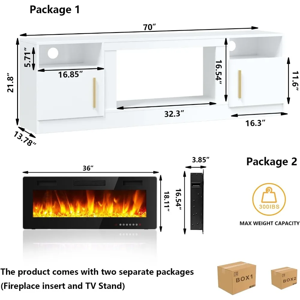 Fireplace TV Stand for TVs Up To 80