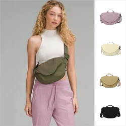 3L Curved Crossbody Magnetic Bag Fitness Sports Cycling Nylon Waterproof Waist Bag Outdoor Travel Handheld Dumpling Bag