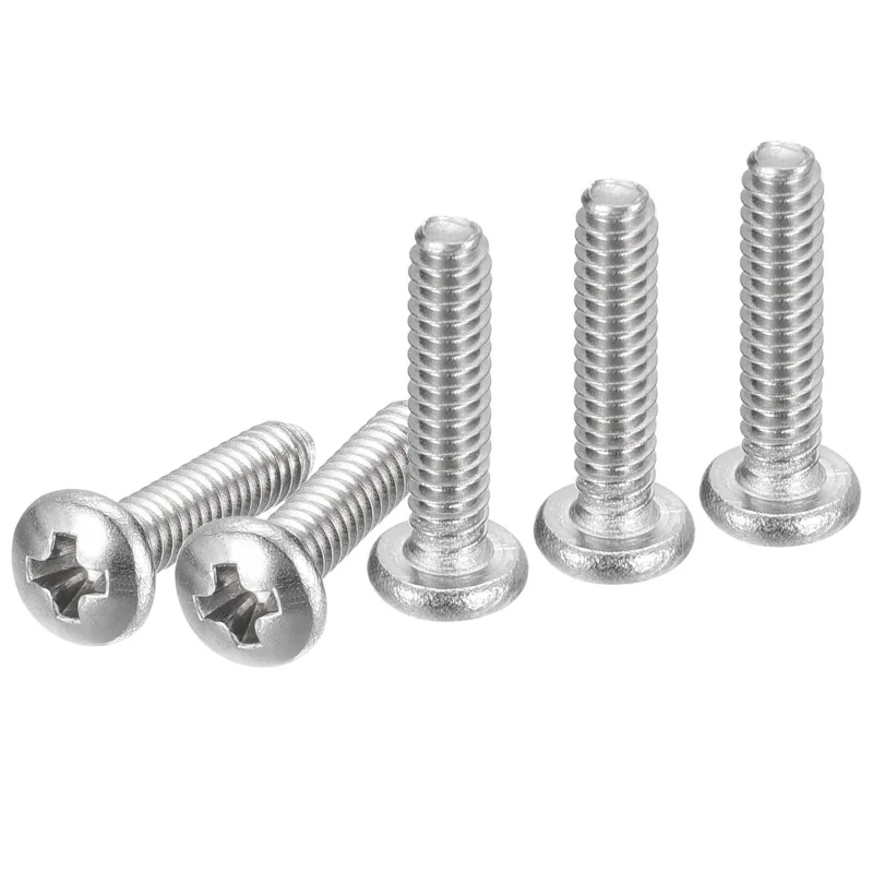 Pan Head Machine Screws,  Stainless Steel 304, Phillips Drive Cross Round Head Machine Screws, Fully Threaded, Machine Thread