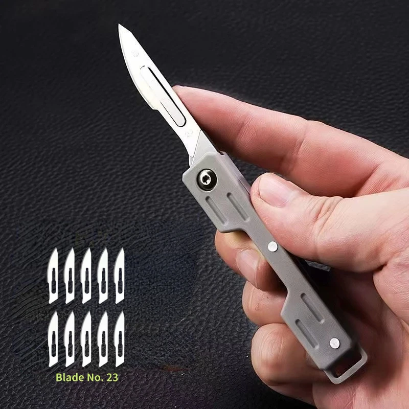 [Hot Selling] Folding Knife Stainless Steel Pocket  Detachable Blade Sharp Blade Body Outdoor Hobby Knife Craft Knife Kit