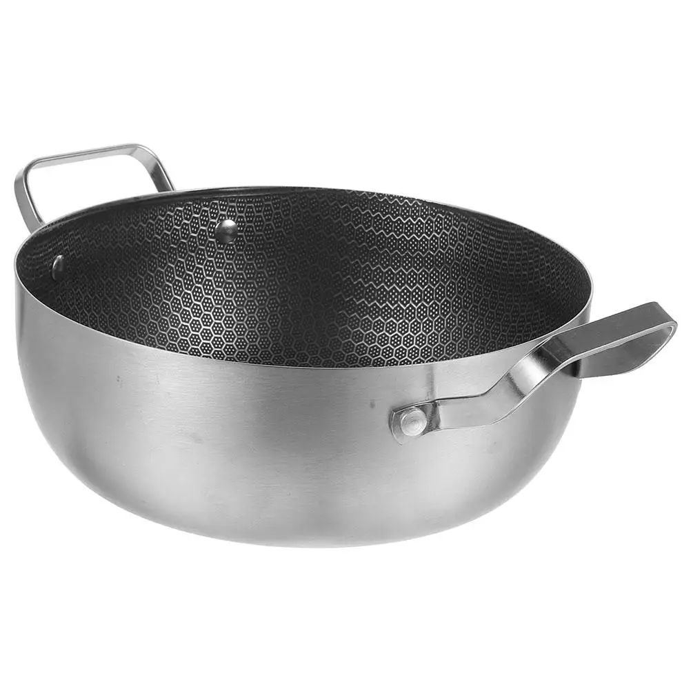 

Nonstick Double-handled Pot Stainless Steel Multi-functional Cooking Pan Easy Clean Kitchenware Lightweight Practical