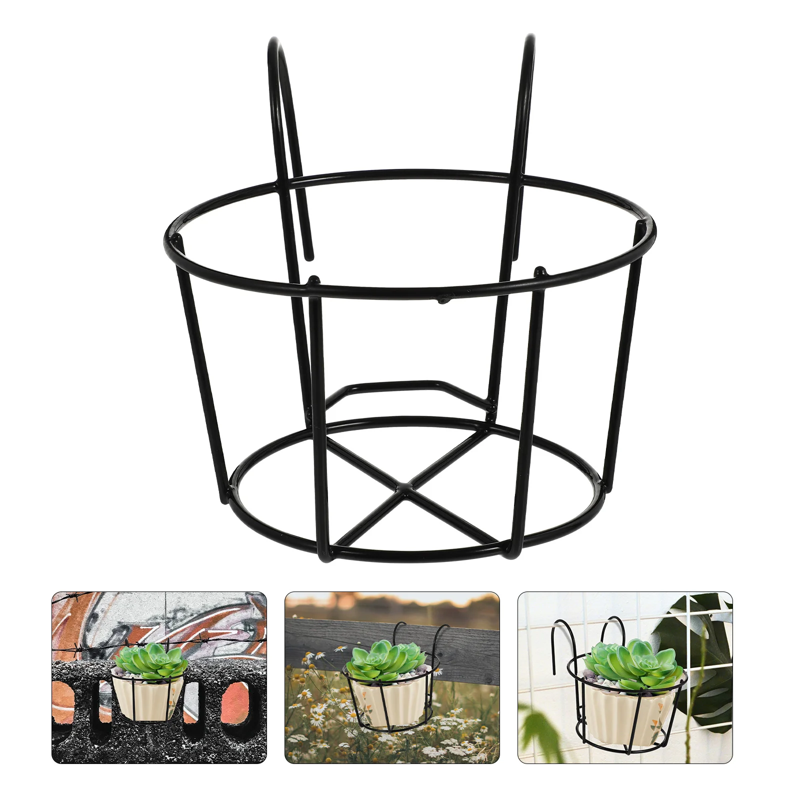 2 Pcs Decorations Wall Mounted Clothes Rack Hanging Pot Holders for Plants Outdoor Flowerpot Shelf