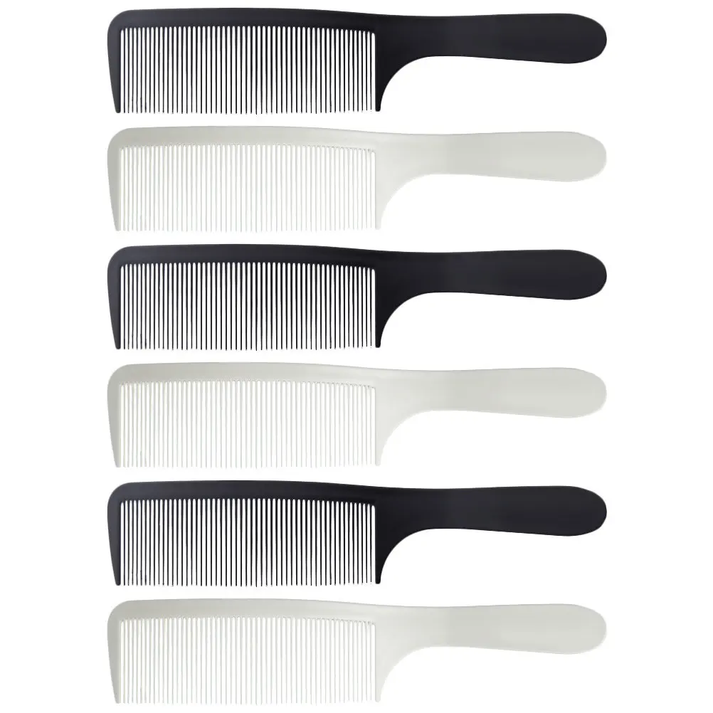 

Набор из 6 профессиональных пластиковых расчесок с гладкими зубьями и изогнутой формой для укладки волос, бороды и усов для мужчин