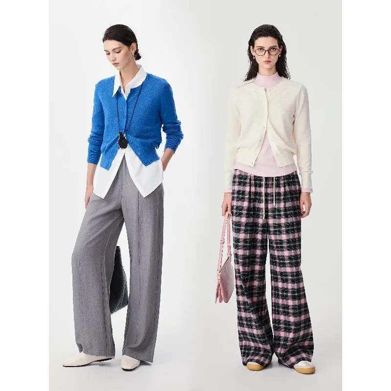 

Женский высококачественный красный шерстяной кардиган – с круглым вырезом, длинными рукавами, машинная стирка, для многослойных образов, зимний