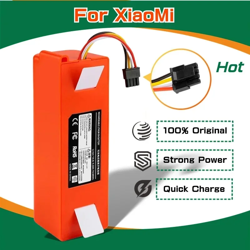 

Original 14.4V Li-ion Battery Robotic Vacuum Cleaner Replacement Battery for Xiaomi Robot Roborock S50 S51 S55 Accessory Spare