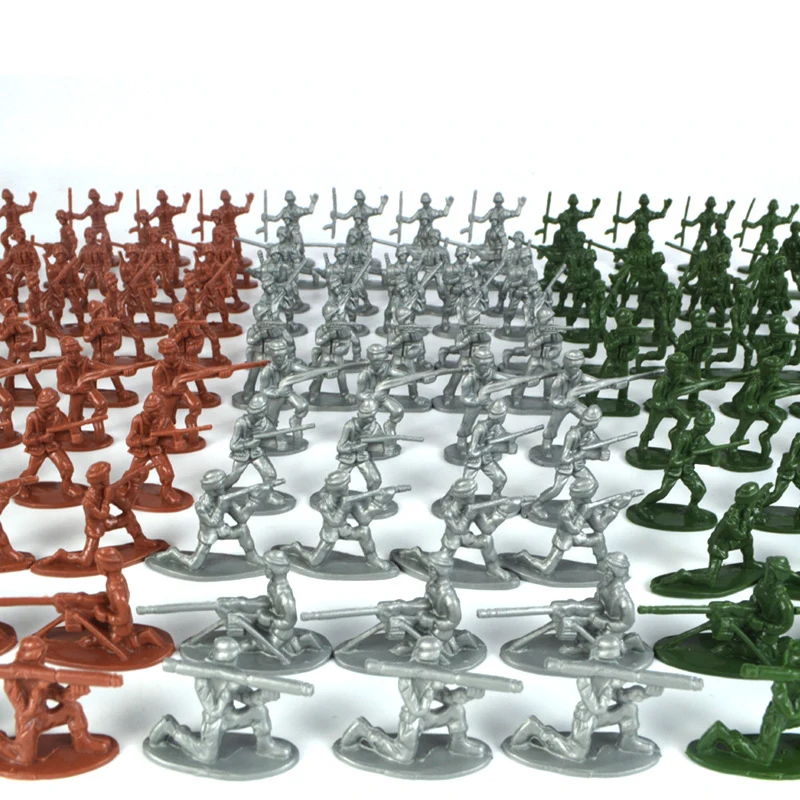 100PCS Children Toy Mini Classic Military Soldiers Figures Models Playset Desk Decor Toddler Army Men Kids Toy Gift Accessories