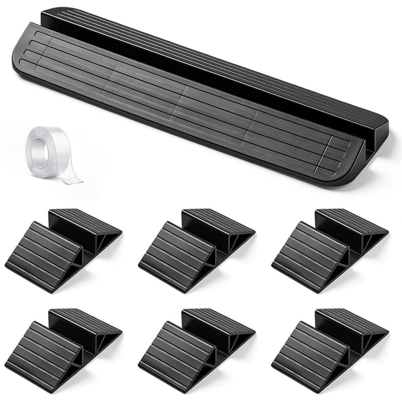 YANA50I 7 Pcs Pet Gate Support Feet Set, 6 Triangle Stabilizers With Adhesive Backing & 1 Long Support For Dog Gate Fence Panels