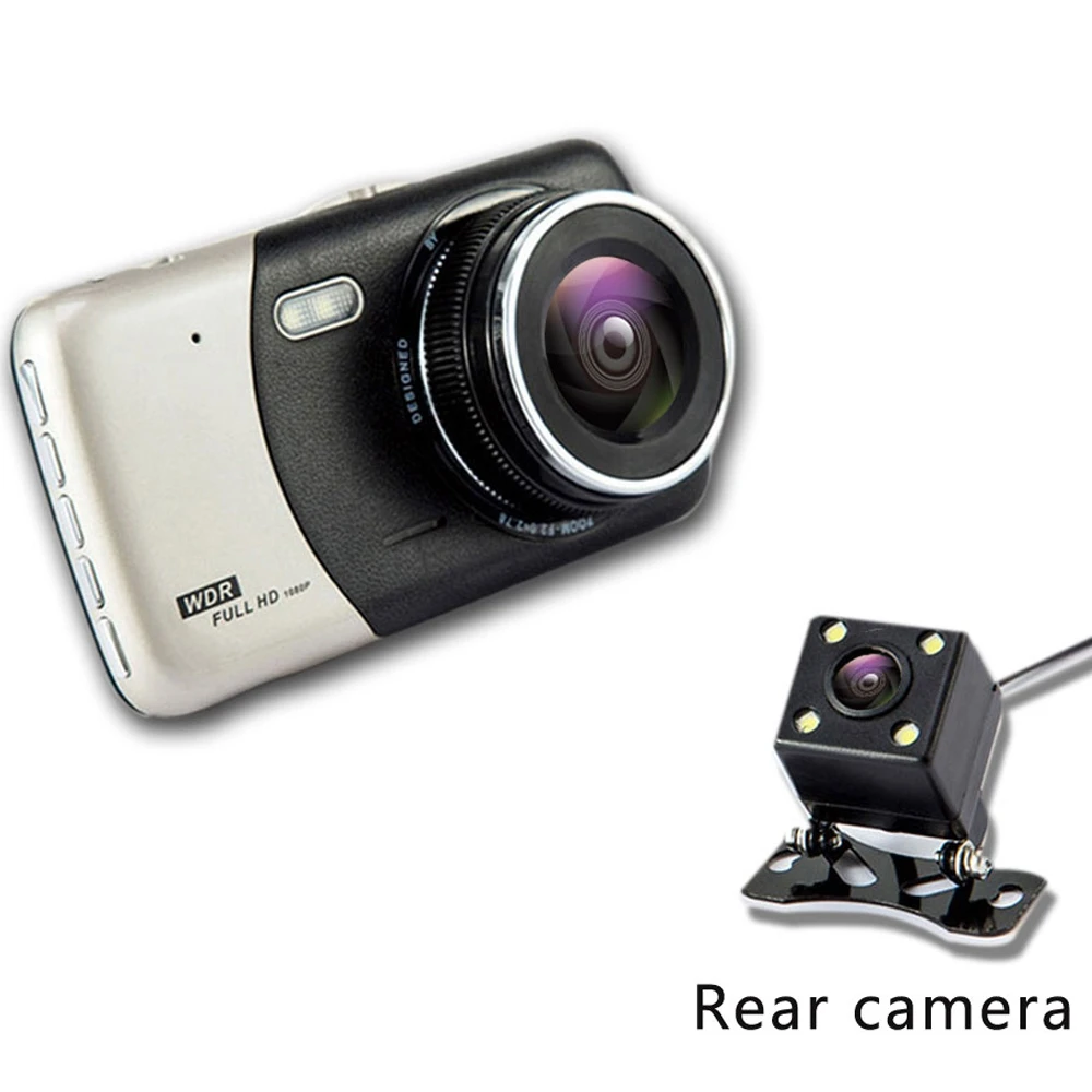 4 Inch Lcd IPS Dual Lens Car Dash Cam FHD 1080P Dashboard Camera 170°Driving