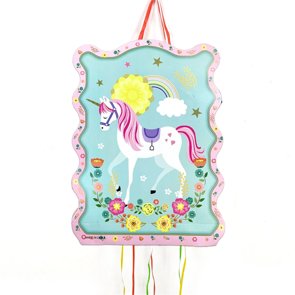 1 Stks/partij Gelukkige Verjaardag Eenhoorn Pinata Piñata Verjaardagsfeestje Deco Pinjat Evenement Feestdecoratie Meisjes Jongens Kinderen