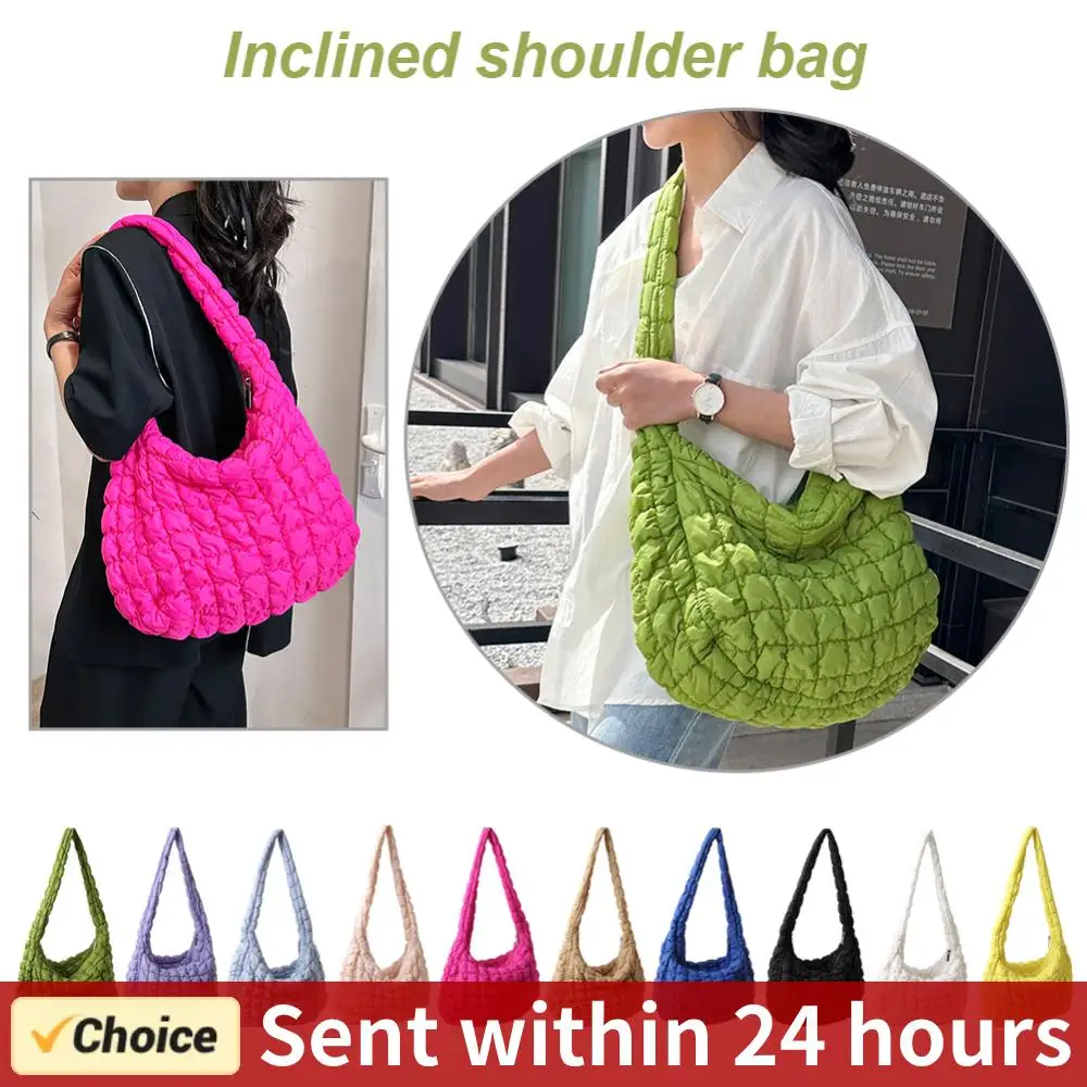 Quilted Padded Crossbody Bag for Women Pleated Bubbles Cloud Shoulder Bags Large Tote Bucket Designer Bag Ruched Handbags 2024