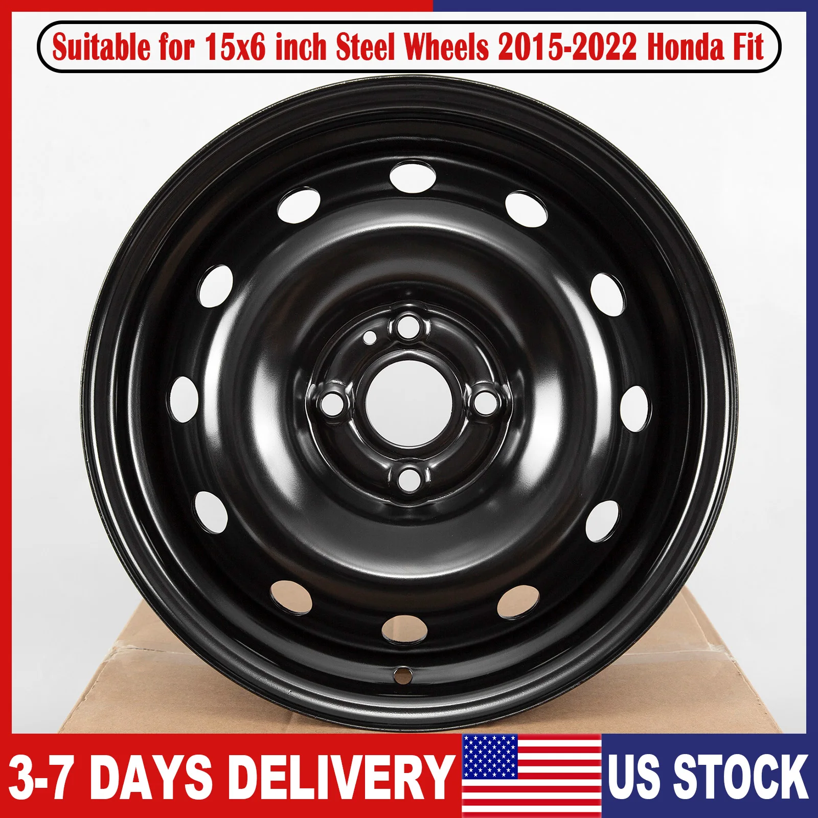 

1 шт., 15x6 дюймов, черная ступица колеса, стальной сменный обод колеса, подходит для Honda Fit 2015-2022 гг.