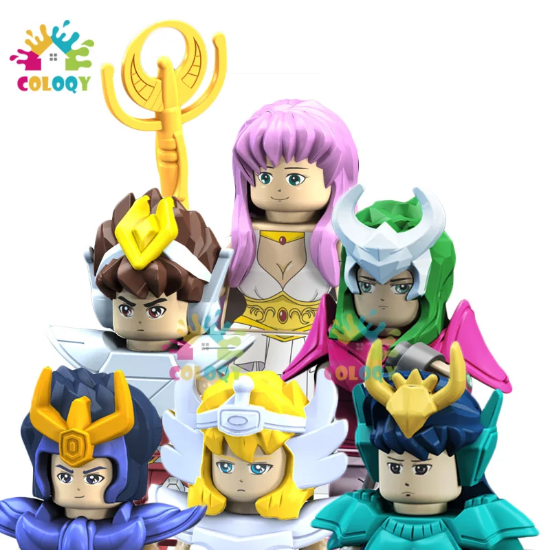 

Kids Toys Comic Cartoon Building Blocks Saint Seiya Golden Warrior Athena Mini Action Figures Toys For Kids Christmas Gifts