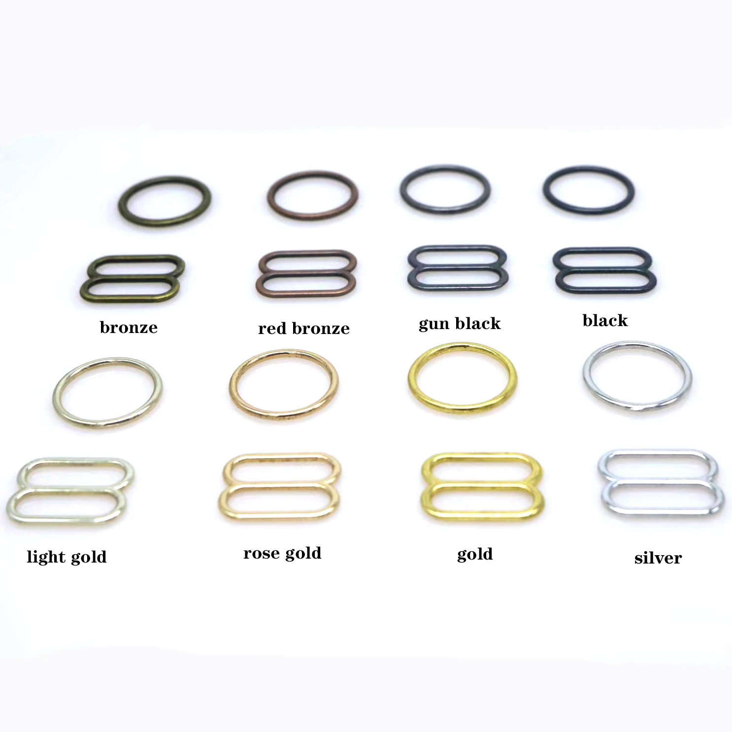 30pcs 4mm~15mm Metal Bra Strap Adjustment Buckles Underwear sliders Rings Clips For Lingerie Adjustment DIY Accessories