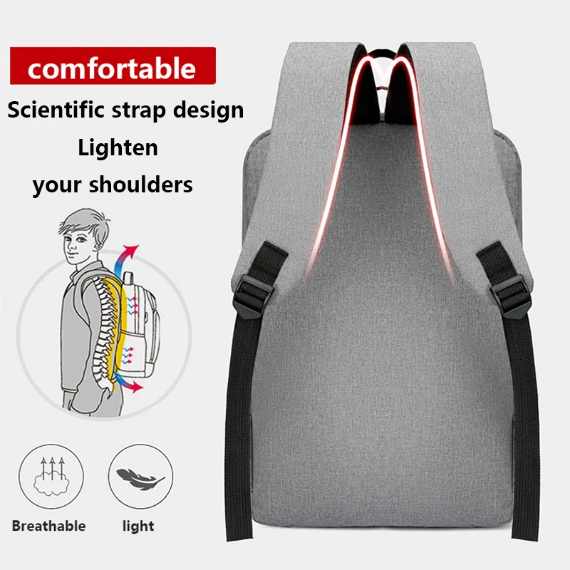 Waterproof Business Backpack Men USB Schoolbags Reflective Stripe15.6Inch Laptop Backpack Large Capacity Back Pack Bags for Men