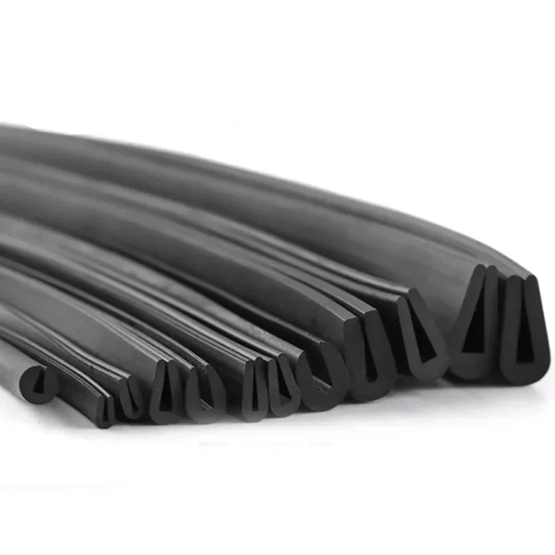 1/5M Black Rubber Edge Strip U Section Anti Oil Seal Edge Shield Encloser Inner Width 0.5-10mm High 5-15mm