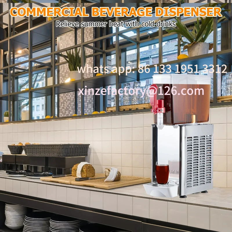 

Customizable Commercial Beverage Dispenser, 1 Tank 10L(18L) , Commercial Juice Dispenser 180W