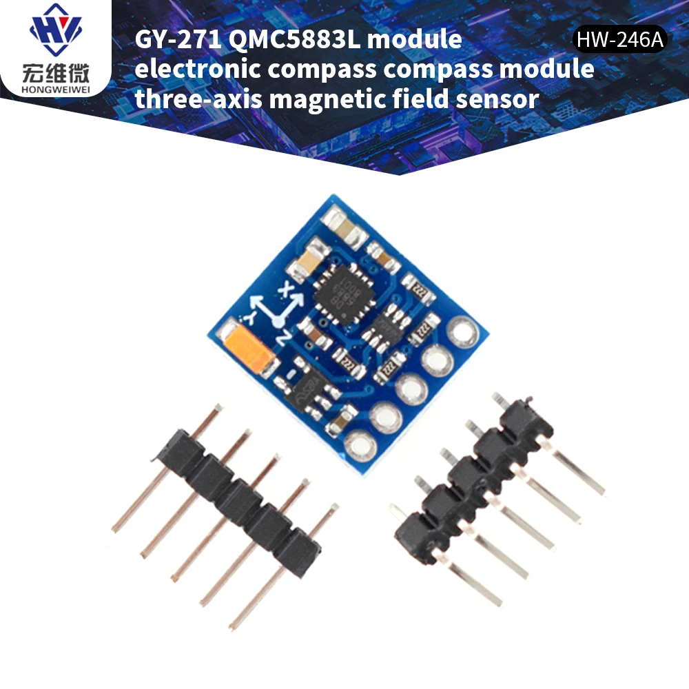 GY-271 QMC5883/ HMC5883L Electronic Compass Module 3-5V Triaxial Magnetic Field Sensor Module Support IIC Communication Protocol