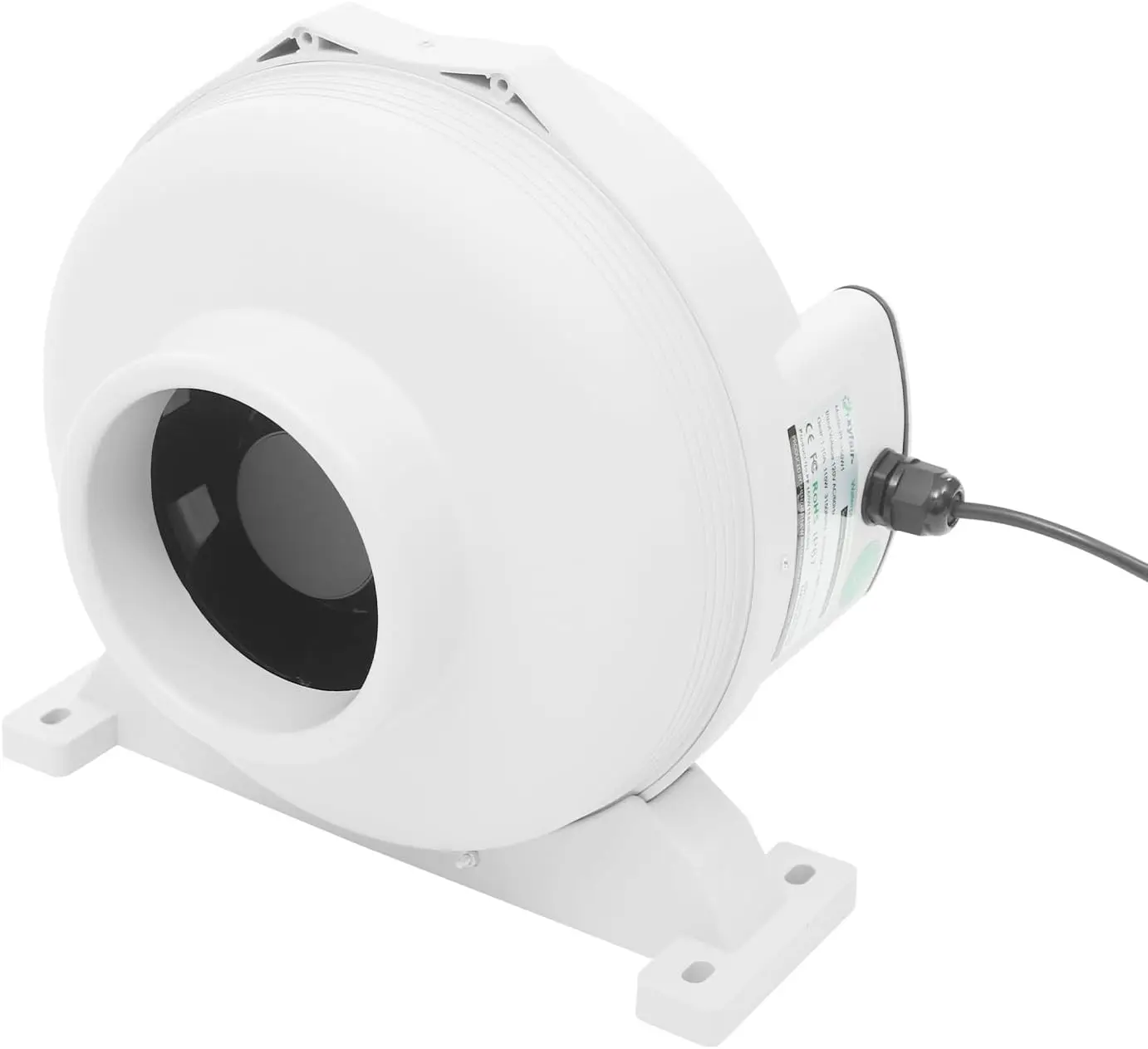 

Radon Mitigation Fan, 4" 260CFM IP67 Waterproof Inline Duct Fan, Low Noise Ventilation Equipment for Indoor/Outdoor