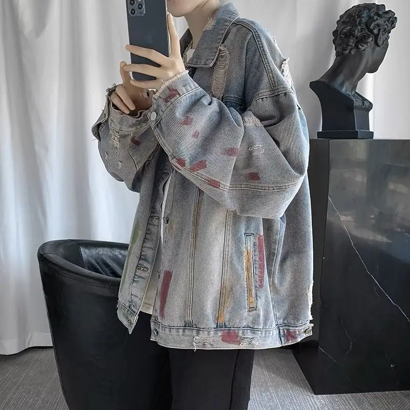 

Мужская джинсовая куртка оверсайз 300 Pou Waed: свободная повседневная верхняя одежда в американском ретро-стиле для осени и зимы