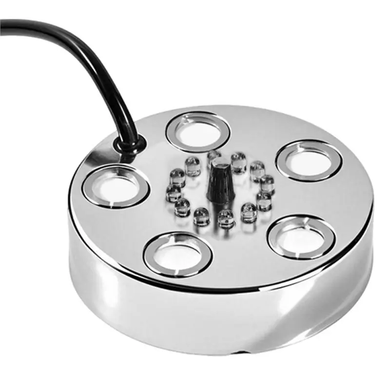 

FEDI-Air Humidifier, Mist Maker,Ultrasonic Water Pond Fountain Fogger 12 LED Light Flashes Stainless Steel