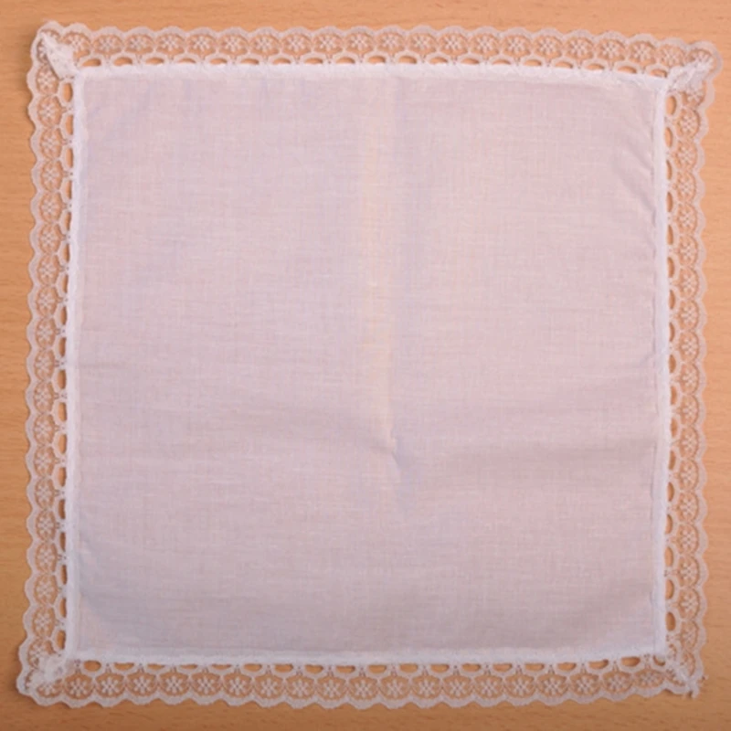 Khăn tay cưới màu trắng ren túi khăn tay cho chú rể Ladies Women Khăn tay đám cưới Hankies