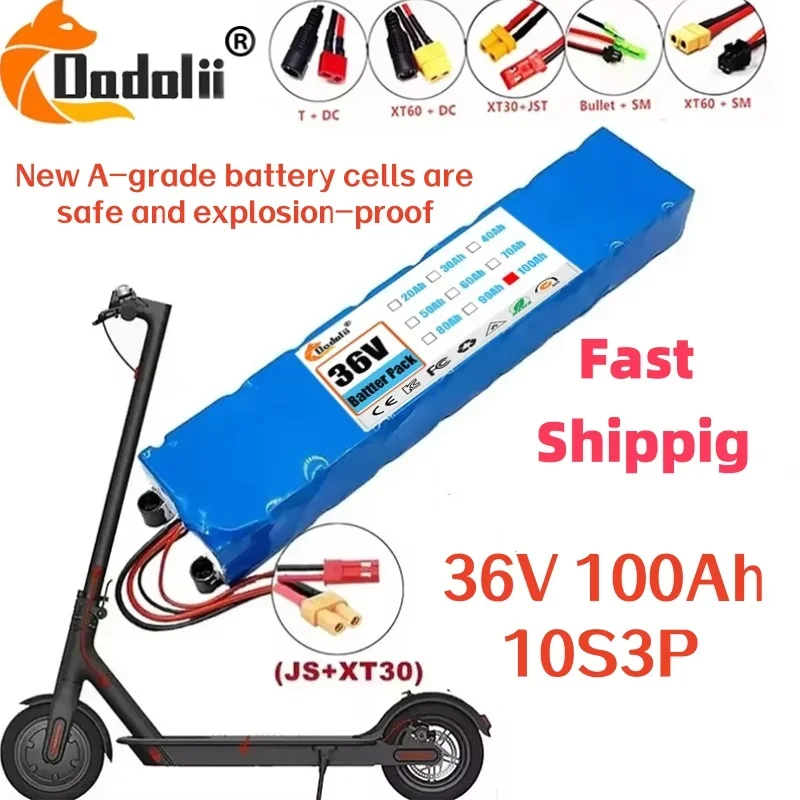 100% brand new M365 original 36V battery 30Ah Kick 10S3P 18650 battery pack Scooter battery BMS board free shipping