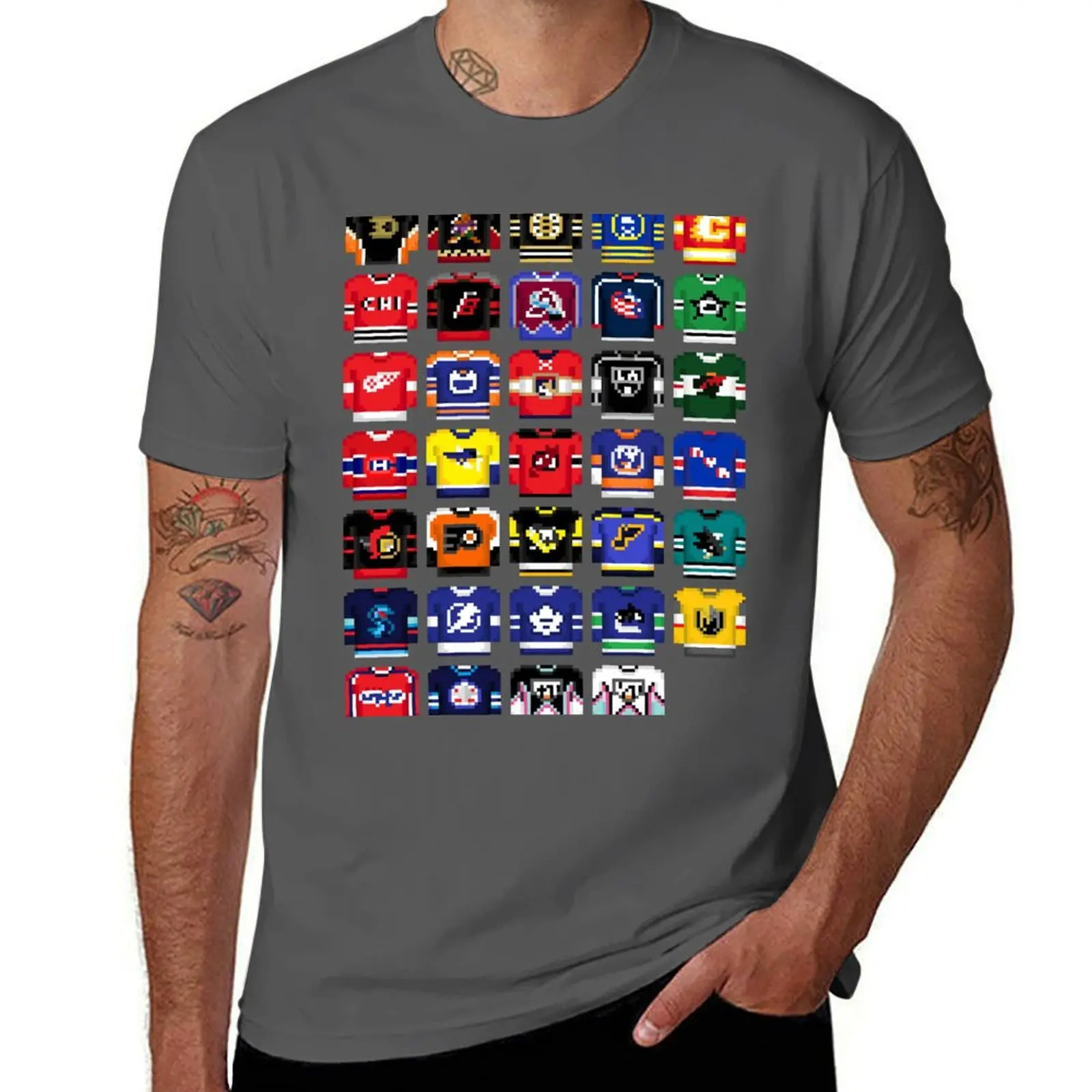 

8-Bit Hockey Jerseys '23 T-Shirt funny t shirts man man t shirts graphic black cotton t-shirt plain for man package T-Shirt