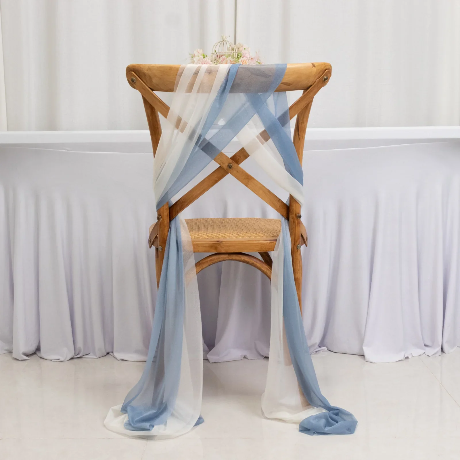 

White Chair Sashes 10/50Pcs Sheer Chair Cover 8ft Long Lightweight Fabric Sash for Wedding Banquet Baby Shower Decorations