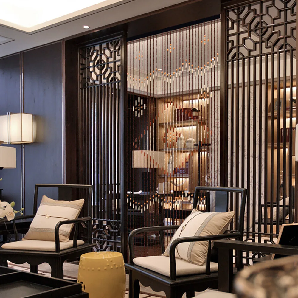 ธรรมชาติ Retro ไม้ลูกปัดม่านประตู 31 เส้นคลาสสิกผ้าม่าน Porch ตกแต่งสําหรับห้องนอน 90*208 ซม.ช็อกโกแลต