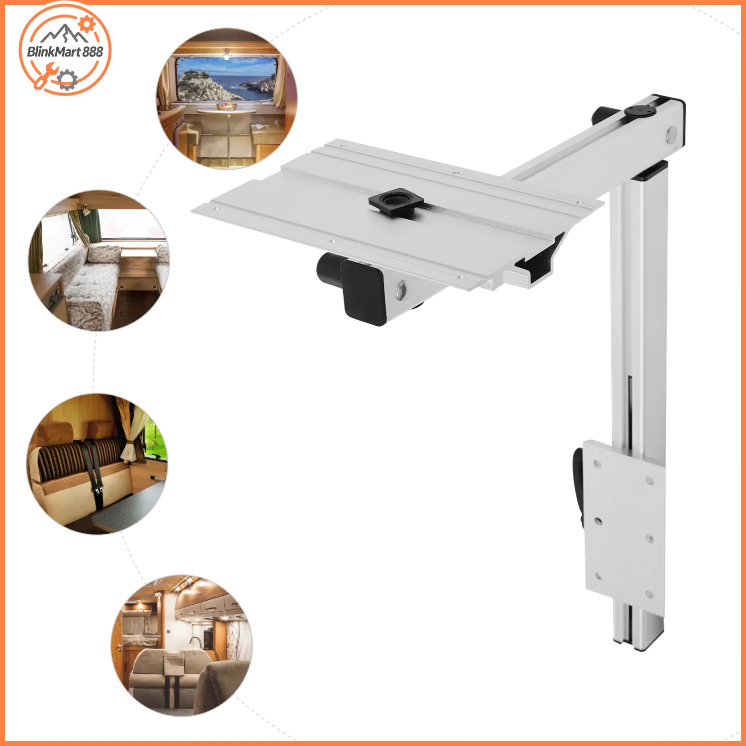

RV Rotatable Table Leg| Aluminum Alloy RV Truck Campers Table Braket| 50kg Load Laptop Table Legs