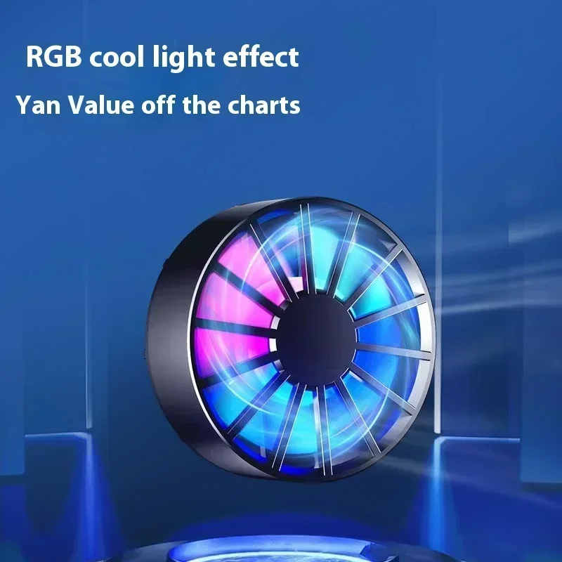 Phone Radiator Portable Magnetic Phone Cooler Low Noise Light Weight Fan with RGB Light Fast Cooling for Phone Tablet PUGB Game image 5