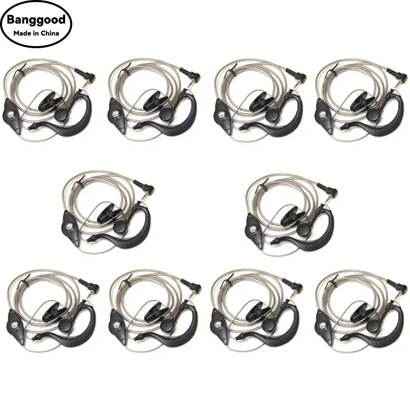 10PCS Aluminum Foil Cable Earphone PTT Mic Headset for Motorola Talkabout TLKR T5 T7 T80 T5720 T5428 FR50 FR60 T5820 T6200 Radio