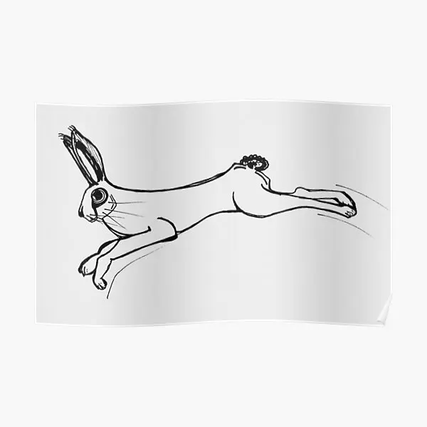 Leaping Rabbit  Poster Decor Funny Wall Picture Decoration Print Home Painting Room Vintage Mural Art Modern No Frame