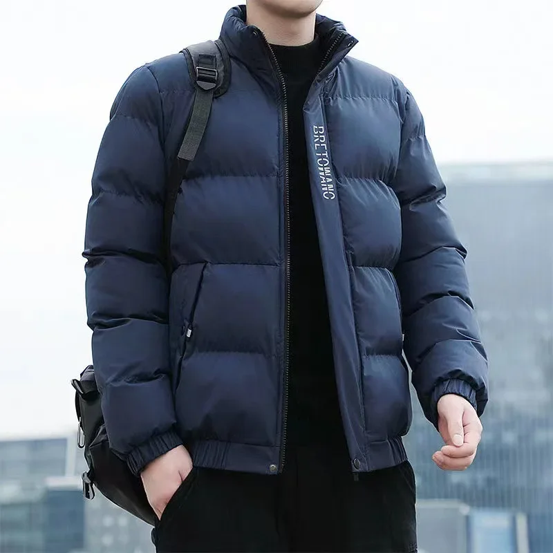 الرجال سترة قطن الشتاء الوقوف طوق دافئ عصري عصري الخبز نمط معطف منتظم صالح الذكور ملابس خارجية الشتاء سترة الرجال #5